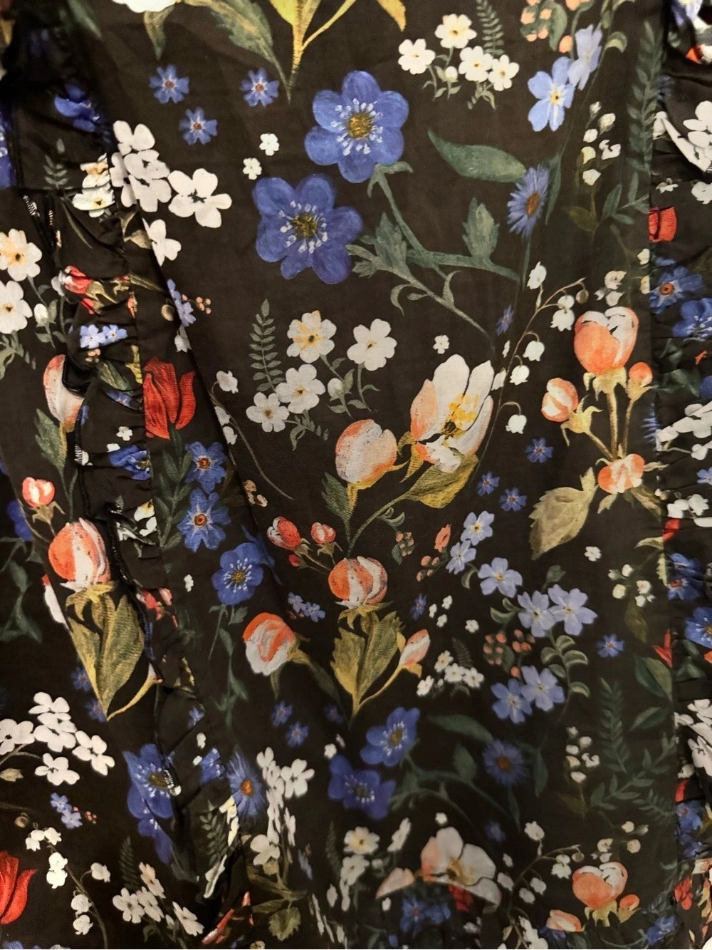 The Vampires Wife Floral Mini Dress in Black & Blue Like New - Picture 2 of 5
